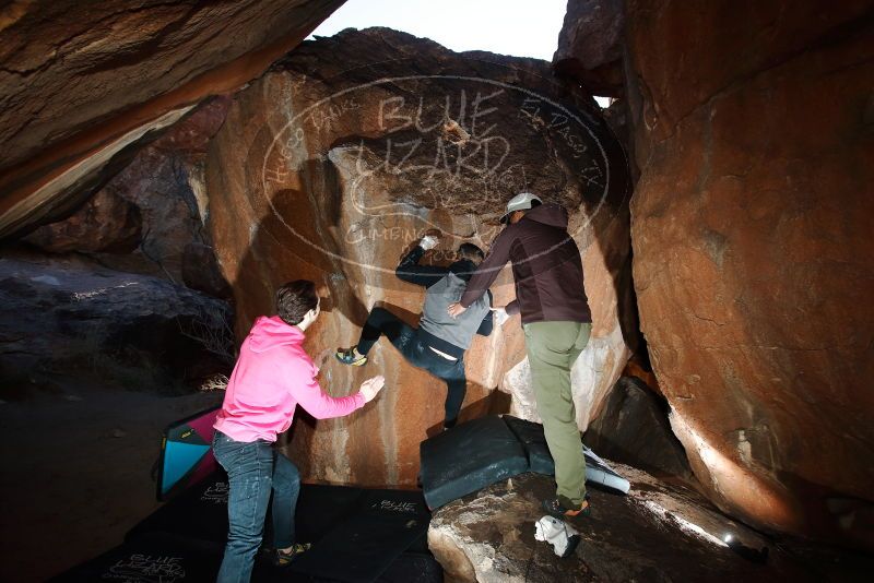 Bouldering in Hueco Tanks on 12/30/2019 with Blue Lizard Climbing and Yoga

Filename: SRM_20191230_1130020.jpg
Aperture: f/5.6
Shutter Speed: 1/250
Body: Canon EOS-1D Mark II
Lens: Canon EF 16-35mm f/2.8 L