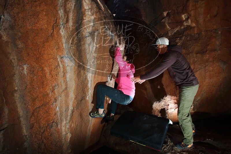 Bouldering in Hueco Tanks on 12/30/2019 with Blue Lizard Climbing and Yoga

Filename: SRM_20191230_1141310.jpg
Aperture: f/5.6
Shutter Speed: 1/250
Body: Canon EOS-1D Mark II
Lens: Canon EF 16-35mm f/2.8 L
