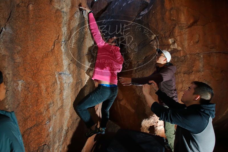 Bouldering in Hueco Tanks on 12/30/2019 with Blue Lizard Climbing and Yoga

Filename: SRM_20191230_1144060.jpg
Aperture: f/5.6
Shutter Speed: 1/250
Body: Canon EOS-1D Mark II
Lens: Canon EF 16-35mm f/2.8 L