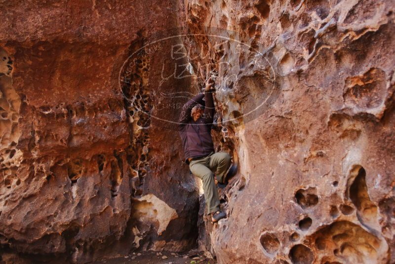 Bouldering in Hueco Tanks on 12/30/2019 with Blue Lizard Climbing and Yoga

Filename: SRM_20191230_1442400.jpg
Aperture: f/2.8
Shutter Speed: 1/100
Body: Canon EOS-1D Mark II
Lens: Canon EF 16-35mm f/2.8 L