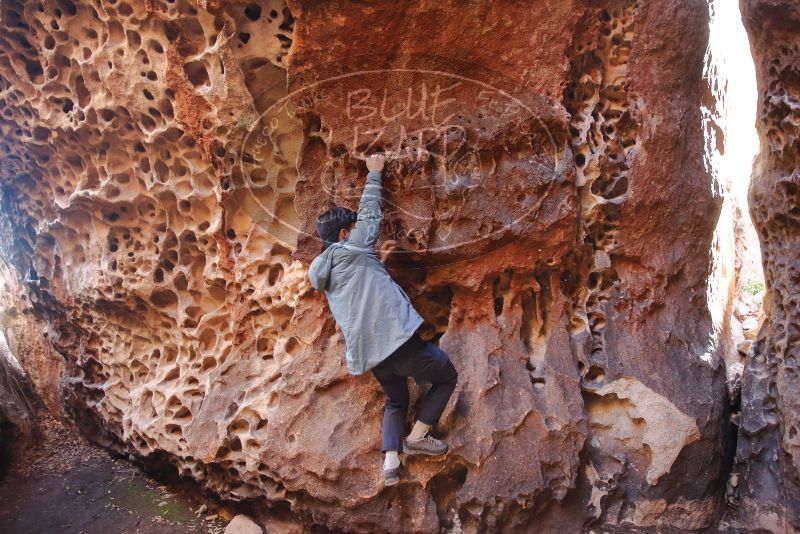 Bouldering in Hueco Tanks on 12/30/2019 with Blue Lizard Climbing and Yoga

Filename: SRM_20191230_1511490.jpg
Aperture: f/2.8
Shutter Speed: 1/80
Body: Canon EOS-1D Mark II
Lens: Canon EF 16-35mm f/2.8 L