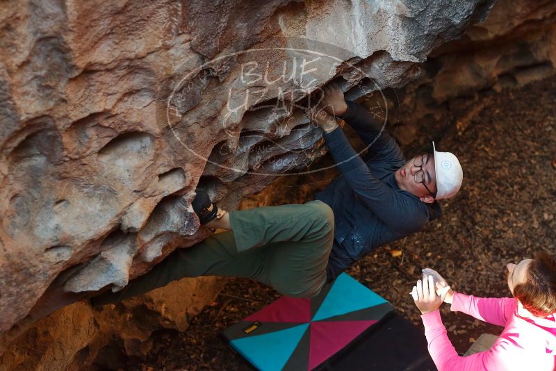 Bouldering in Hueco Tanks on 12/30/2019 with Blue Lizard Climbing and Yoga

Filename: SRM_20191230_1644550.jpg
Aperture: f/3.2
Shutter Speed: 1/200
Body: Canon EOS-1D Mark II
Lens: Canon EF 50mm f/1.8 II