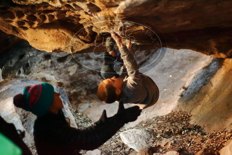 Bouldering in Hueco Tanks on 12/31/2019 with Blue Lizard Climbing and Yoga

Filename: SRM_20191231_1612210.jpg
Aperture: f/1.8
Shutter Speed: 1/125
Body: Canon EOS-1D Mark II
Lens: Canon EF 50mm f/1.8 II
