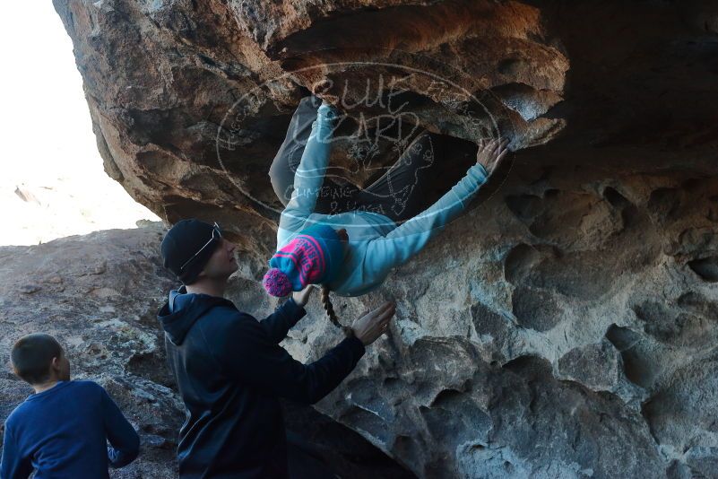 Bouldering in Hueco Tanks on 01/01/2020 with Blue Lizard Climbing and Yoga

Filename: SRM_20200101_1559190.jpg
Aperture: f/7.1
Shutter Speed: 1/250
Body: Canon EOS-1D Mark II
Lens: Canon EF 50mm f/1.8 II