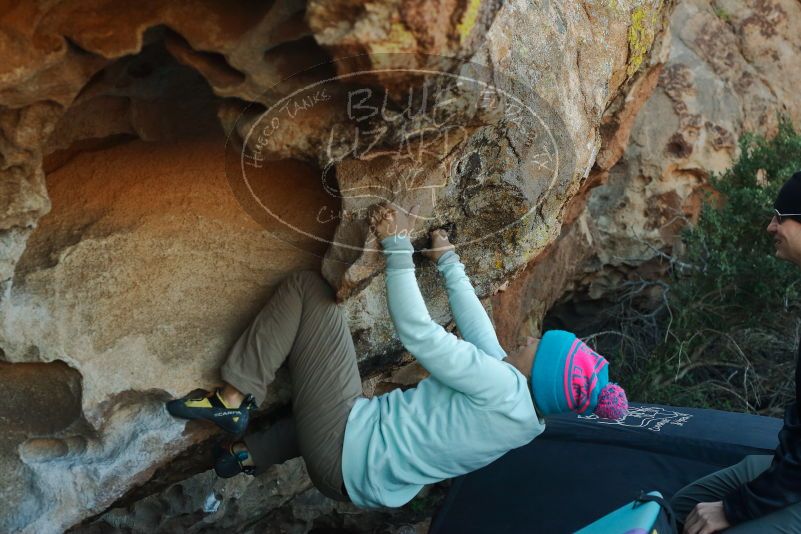 Bouldering in Hueco Tanks on 01/01/2020 with Blue Lizard Climbing and Yoga

Filename: SRM_20200101_1619470.jpg
Aperture: f/5.0
Shutter Speed: 1/320
Body: Canon EOS-1D Mark II
Lens: Canon EF 50mm f/1.8 II