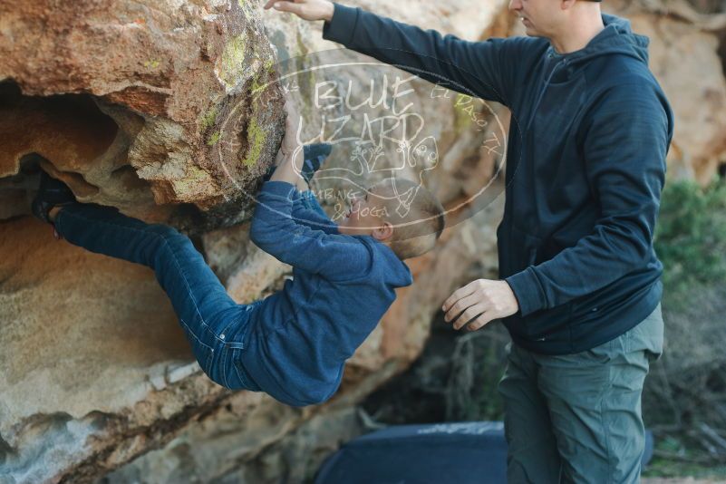 Bouldering in Hueco Tanks on 01/01/2020 with Blue Lizard Climbing and Yoga

Filename: SRM_20200101_1631500.jpg
Aperture: f/3.2
Shutter Speed: 1/250
Body: Canon EOS-1D Mark II
Lens: Canon EF 50mm f/1.8 II