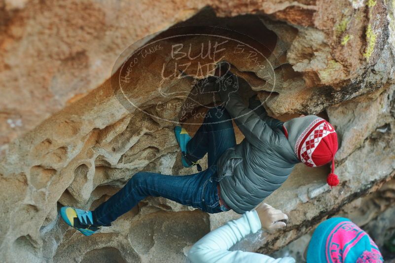 Bouldering in Hueco Tanks on 01/01/2020 with Blue Lizard Climbing and Yoga

Filename: SRM_20200101_1641140.jpg
Aperture: f/3.5
Shutter Speed: 1/250
Body: Canon EOS-1D Mark II
Lens: Canon EF 50mm f/1.8 II