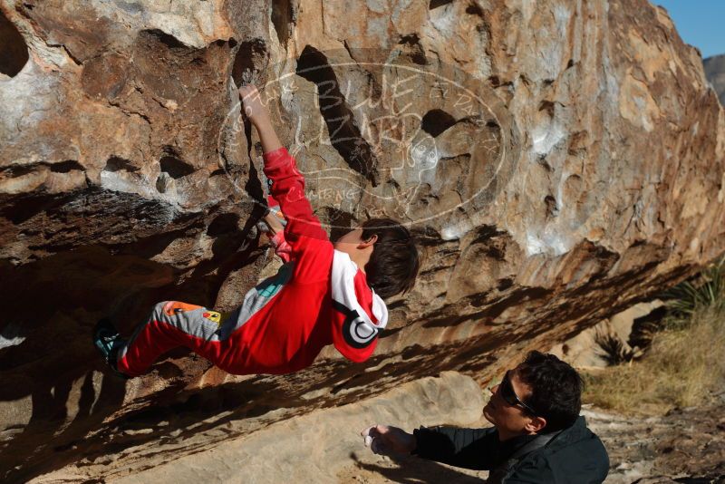 Bouldering in Hueco Tanks on 01/03/2020 with Blue Lizard Climbing and Yoga

Filename: SRM_20200103_1046520.jpg
Aperture: f/5.6
Shutter Speed: 1/400
Body: Canon EOS-1D Mark II
Lens: Canon EF 50mm f/1.8 II