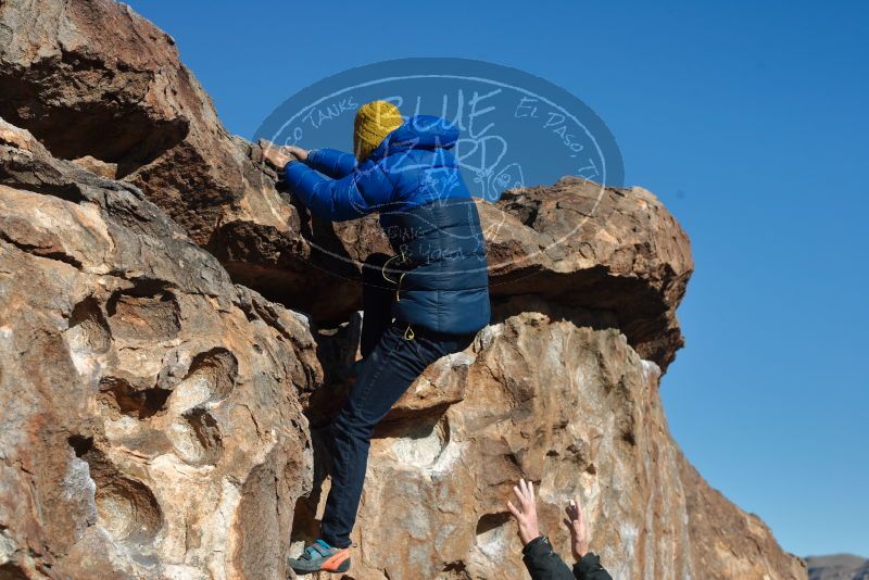 Bouldering in Hueco Tanks on 01/03/2020 with Blue Lizard Climbing and Yoga

Filename: SRM_20200103_1052280.jpg
Aperture: f/5.0
Shutter Speed: 1/400
Body: Canon EOS-1D Mark II
Lens: Canon EF 50mm f/1.8 II