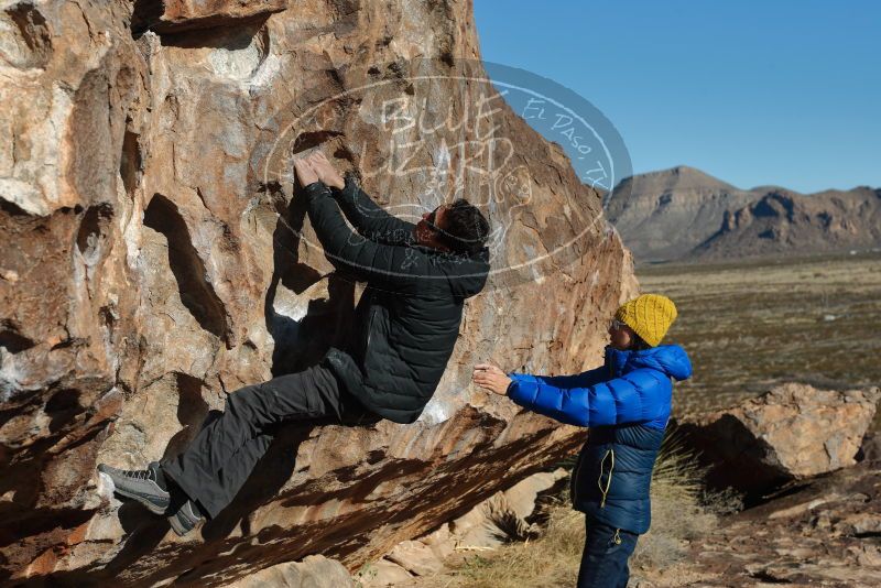 Bouldering in Hueco Tanks on 01/03/2020 with Blue Lizard Climbing and Yoga

Filename: SRM_20200103_1054330.jpg
Aperture: f/5.6
Shutter Speed: 1/400
Body: Canon EOS-1D Mark II
Lens: Canon EF 50mm f/1.8 II
