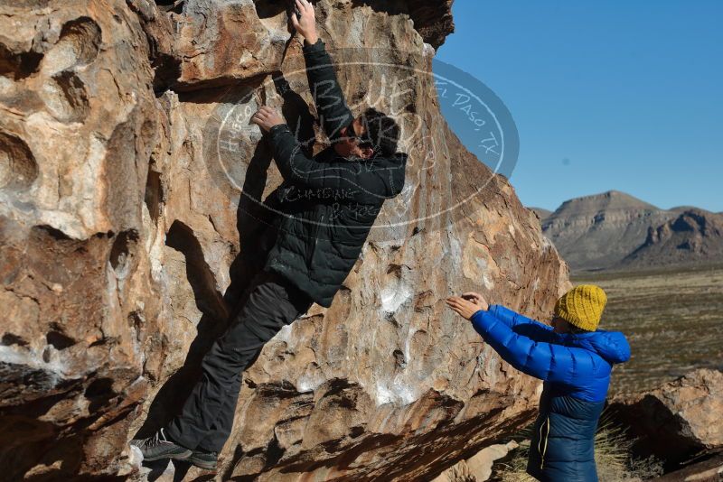 Bouldering in Hueco Tanks on 01/03/2020 with Blue Lizard Climbing and Yoga

Filename: SRM_20200103_1054360.jpg
Aperture: f/5.6
Shutter Speed: 1/400
Body: Canon EOS-1D Mark II
Lens: Canon EF 50mm f/1.8 II