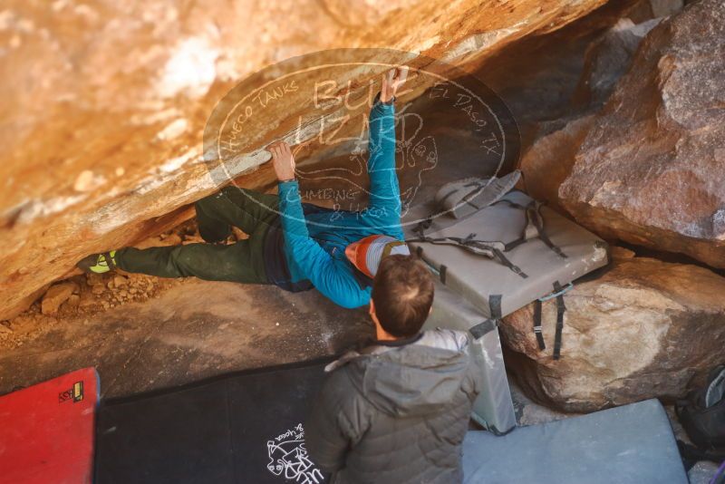 Bouldering in Hueco Tanks on 01/03/2020 with Blue Lizard Climbing and Yoga

Filename: SRM_20200103_1619400.jpg
Aperture: f/2.2
Shutter Speed: 1/250
Body: Canon EOS-1D Mark II
Lens: Canon EF 50mm f/1.8 II