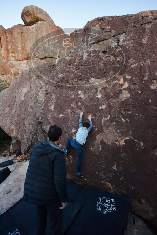 Bouldering in Hueco Tanks on 01/03/2020 with Blue Lizard Climbing and Yoga

Filename: SRM_20200103_1824350.jpg
Aperture: f/3.5
Shutter Speed: 1/200
Body: Canon EOS-1D Mark II
Lens: Canon EF 16-35mm f/2.8 L