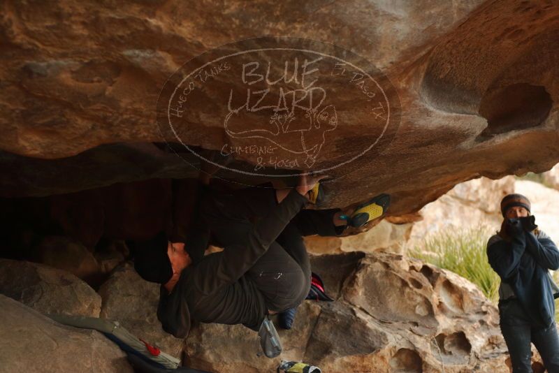 Bouldering in Hueco Tanks on 01/02/2020 with Blue Lizard Climbing and Yoga

Filename: SRM_20200102_1136190.jpg
Aperture: f/3.2
Shutter Speed: 1/250
Body: Canon EOS-1D Mark II
Lens: Canon EF 50mm f/1.8 II