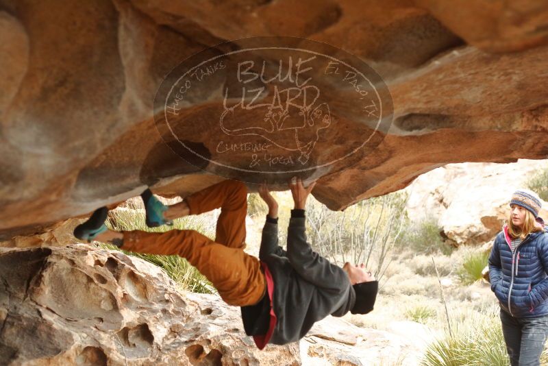 Bouldering in Hueco Tanks on 01/02/2020 with Blue Lizard Climbing and Yoga

Filename: SRM_20200102_1141450.jpg
Aperture: f/3.2
Shutter Speed: 1/250
Body: Canon EOS-1D Mark II
Lens: Canon EF 50mm f/1.8 II