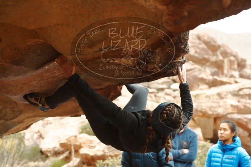 Bouldering in Hueco Tanks on 01/02/2020 with Blue Lizard Climbing and Yoga

Filename: SRM_20200102_1151310.jpg
Aperture: f/4.0
Shutter Speed: 1/250
Body: Canon EOS-1D Mark II
Lens: Canon EF 50mm f/1.8 II