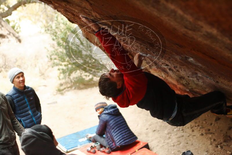 Bouldering in Hueco Tanks on 01/02/2020 with Blue Lizard Climbing and Yoga

Filename: SRM_20200102_1504500.jpg
Aperture: f/2.5
Shutter Speed: 1/250
Body: Canon EOS-1D Mark II
Lens: Canon EF 50mm f/1.8 II