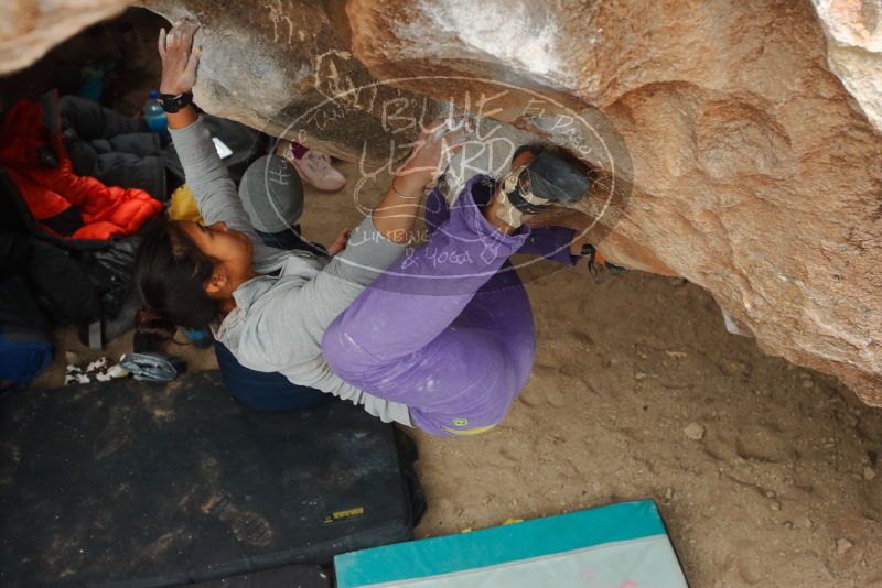 Bouldering in Hueco Tanks on 01/02/2020 with Blue Lizard Climbing and Yoga

Filename: SRM_20200102_1521520.jpg
Aperture: f/5.0
Shutter Speed: 1/250
Body: Canon EOS-1D Mark II
Lens: Canon EF 50mm f/1.8 II