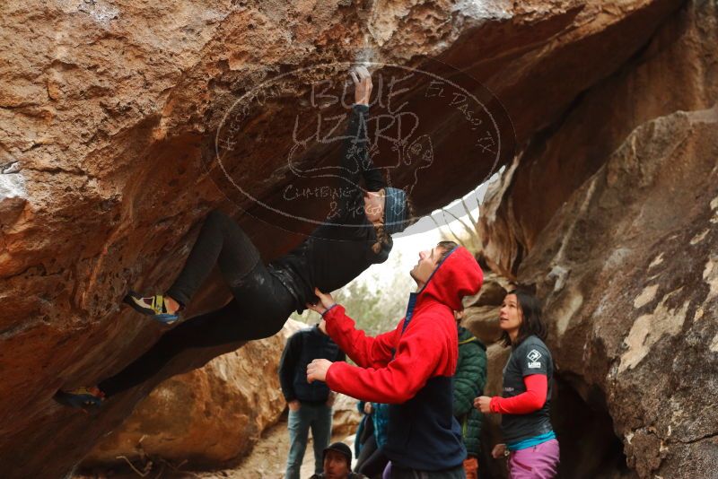 Bouldering in Hueco Tanks on 01/02/2020 with Blue Lizard Climbing and Yoga

Filename: SRM_20200102_1534370.jpg
Aperture: f/4.0
Shutter Speed: 1/250
Body: Canon EOS-1D Mark II
Lens: Canon EF 50mm f/1.8 II