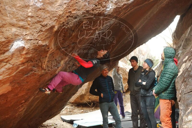 Bouldering in Hueco Tanks on 01/02/2020 with Blue Lizard Climbing and Yoga

Filename: SRM_20200102_1541020.jpg
Aperture: f/3.2
Shutter Speed: 1/250
Body: Canon EOS-1D Mark II
Lens: Canon EF 50mm f/1.8 II