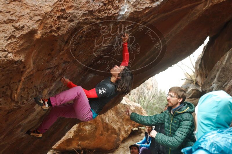 Bouldering in Hueco Tanks on 01/02/2020 with Blue Lizard Climbing and Yoga

Filename: SRM_20200102_1608160.jpg
Aperture: f/4.0
Shutter Speed: 1/250
Body: Canon EOS-1D Mark II
Lens: Canon EF 50mm f/1.8 II
