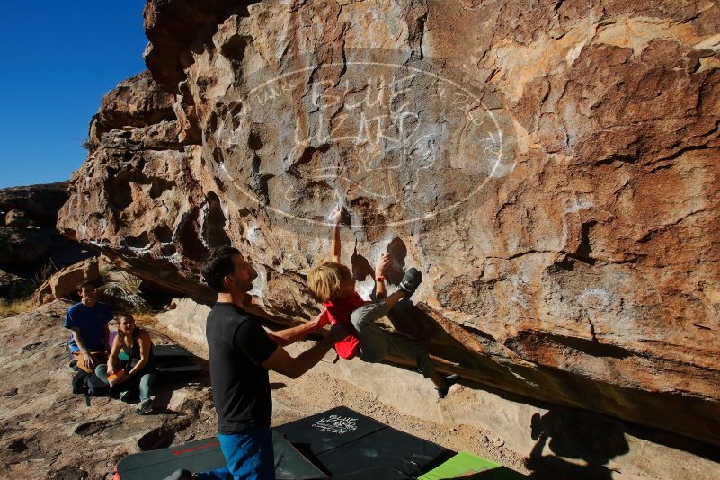 Bouldering in Hueco Tanks on 01/05/2020 with Blue Lizard Climbing and Yoga

Filename: SRM_20200105_1131140.jpg
Aperture: f/6.3
Shutter Speed: 1/640
Body: Canon EOS-1D Mark II
Lens: Canon EF 16-35mm f/2.8 L