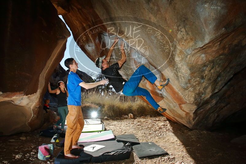 Bouldering in Hueco Tanks on 01/05/2020 with Blue Lizard Climbing and Yoga

Filename: SRM_20200105_1158580.jpg
Aperture: f/8.0
Shutter Speed: 1/250
Body: Canon EOS-1D Mark II
Lens: Canon EF 16-35mm f/2.8 L