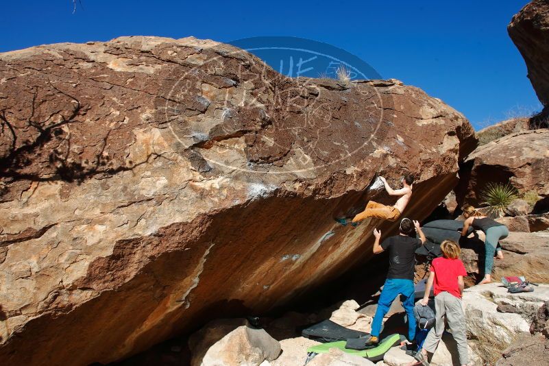 Bouldering in Hueco Tanks on 01/05/2020 with Blue Lizard Climbing and Yoga

Filename: SRM_20200105_1358310.jpg
Aperture: f/8.0
Shutter Speed: 1/250
Body: Canon EOS-1D Mark II
Lens: Canon EF 16-35mm f/2.8 L