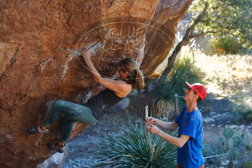 Bouldering in Hueco Tanks on 01/05/2020 with Blue Lizard Climbing and Yoga

Filename: SRM_20200105_1611160.jpg
Aperture: f/3.5
Shutter Speed: 1/250
Body: Canon EOS-1D Mark II
Lens: Canon EF 50mm f/1.8 II