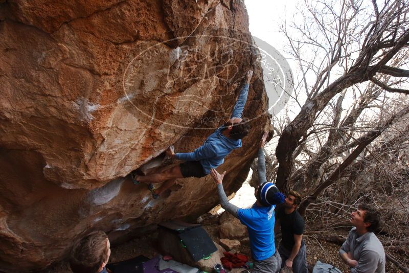Bouldering in Hueco Tanks on 01/04/2020 with Blue Lizard Climbing and Yoga

Filename: SRM_20200104_1244440.jpg
Aperture: f/6.3
Shutter Speed: 1/250
Body: Canon EOS-1D Mark II
Lens: Canon EF 16-35mm f/2.8 L