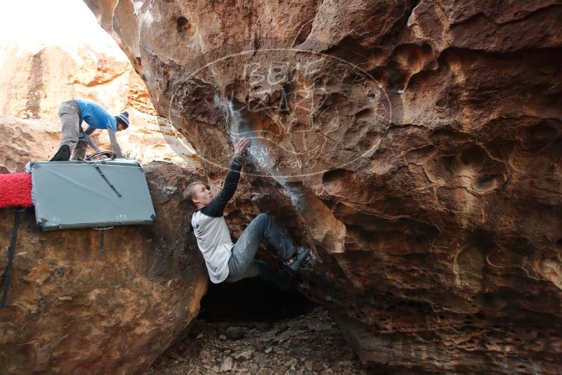 Bouldering in Hueco Tanks on 01/04/2020 with Blue Lizard Climbing and Yoga

Filename: SRM_20200104_1603480.jpg
Aperture: f/3.5
Shutter Speed: 1/250
Body: Canon EOS-1D Mark II
Lens: Canon EF 16-35mm f/2.8 L