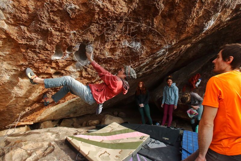 Bouldering in Hueco Tanks on 01/08/2020 with Blue Lizard Climbing and Yoga

Filename: SRM_20200108_1659210.jpg
Aperture: f/6.3
Shutter Speed: 1/320
Body: Canon EOS-1D Mark II
Lens: Canon EF 16-35mm f/2.8 L