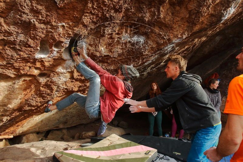 Bouldering in Hueco Tanks on 01/08/2020 with Blue Lizard Climbing and Yoga

Filename: SRM_20200108_1659260.jpg
Aperture: f/6.3
Shutter Speed: 1/320
Body: Canon EOS-1D Mark II
Lens: Canon EF 16-35mm f/2.8 L