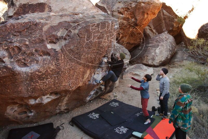 Bouldering in Hueco Tanks on 01/12/2020 with Blue Lizard Climbing and Yoga

Filename: SRM_20200112_1053460.jpg
Aperture: f/5.6
Shutter Speed: 1/400
Body: Canon EOS-1D Mark II
Lens: Canon EF 16-35mm f/2.8 L