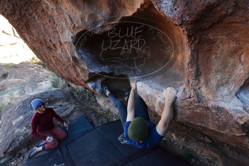 Bouldering in Hueco Tanks on 01/12/2020 with Blue Lizard Climbing and Yoga

Filename: SRM_20200112_1657580.jpg
Aperture: f/5.6
Shutter Speed: 1/250
Body: Canon EOS-1D Mark II
Lens: Canon EF 16-35mm f/2.8 L