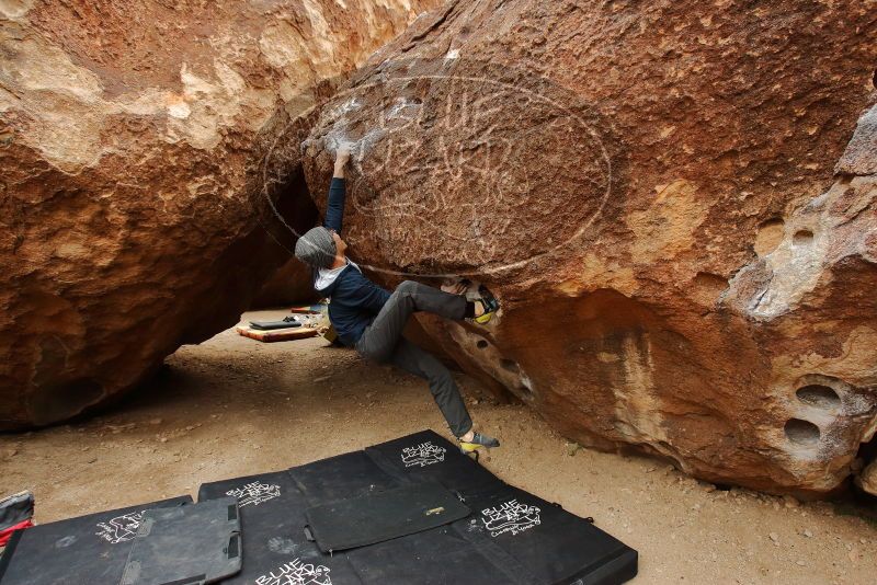 Bouldering in Hueco Tanks on 01/16/2020 with Blue Lizard Climbing and Yoga

Filename: SRM_20200116_1030580.jpg
Aperture: f/5.0
Shutter Speed: 1/320
Body: Canon EOS-1D Mark II
Lens: Canon EF 16-35mm f/2.8 L