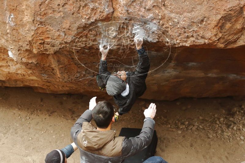 Bouldering in Hueco Tanks on 01/16/2020 with Blue Lizard Climbing and Yoga

Filename: SRM_20200116_1122240.jpg
Aperture: f/3.2
Shutter Speed: 1/320
Body: Canon EOS-1D Mark II
Lens: Canon EF 50mm f/1.8 II