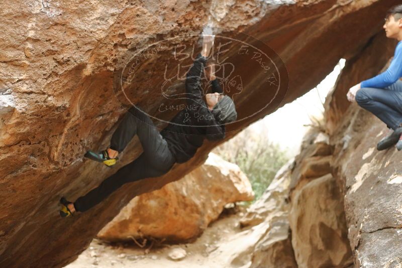 Bouldering in Hueco Tanks on 01/16/2020 with Blue Lizard Climbing and Yoga

Filename: SRM_20200116_1134300.jpg
Aperture: f/2.8
Shutter Speed: 1/320
Body: Canon EOS-1D Mark II
Lens: Canon EF 50mm f/1.8 II