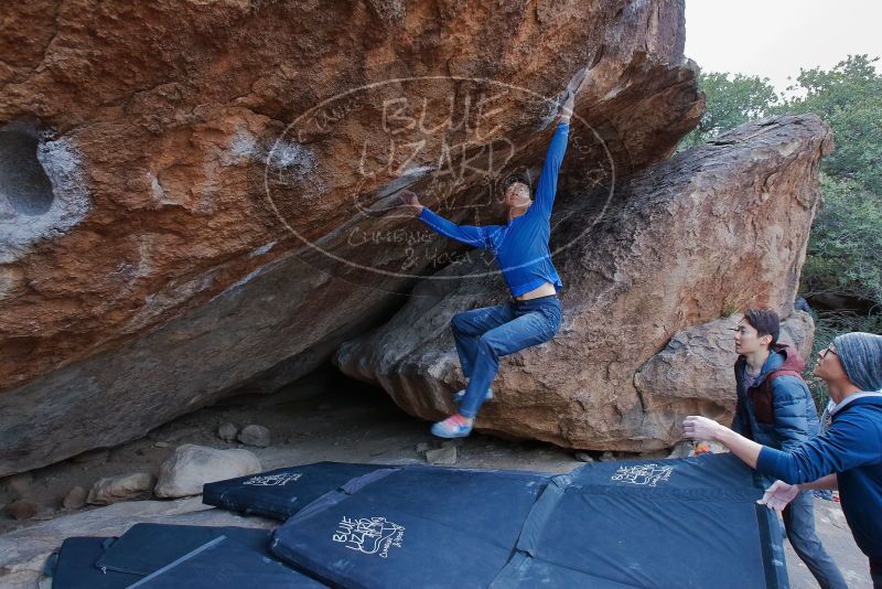 Bouldering in Hueco Tanks on 01/16/2020 with Blue Lizard Climbing and Yoga

Filename: SRM_20200116_1355380.jpg
Aperture: f/6.3
Shutter Speed: 1/320
Body: Canon EOS-1D Mark II
Lens: Canon EF 16-35mm f/2.8 L