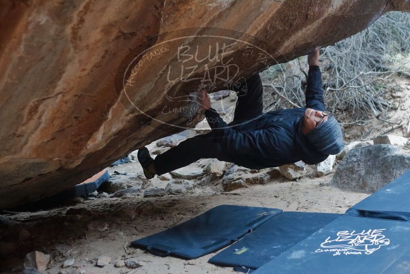 Bouldering in Hueco Tanks on 01/16/2020 with Blue Lizard Climbing and Yoga

Filename: SRM_20200116_1444320.jpg
Aperture: f/3.2
Shutter Speed: 1/250
Body: Canon EOS-1D Mark II
Lens: Canon EF 50mm f/1.8 II