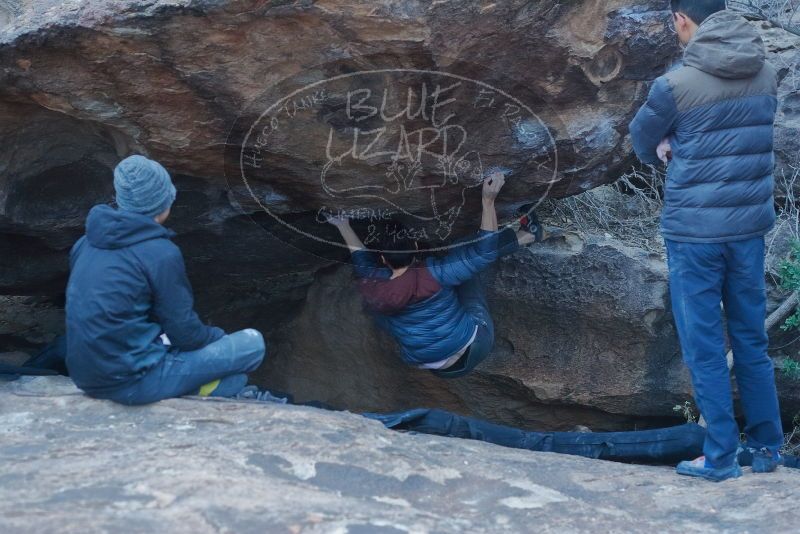 Bouldering in Hueco Tanks on 01/16/2020 with Blue Lizard Climbing and Yoga

Filename: SRM_20200116_1551100.jpg
Aperture: f/4.0
Shutter Speed: 1/250
Body: Canon EOS-1D Mark II
Lens: Canon EF 50mm f/1.8 II