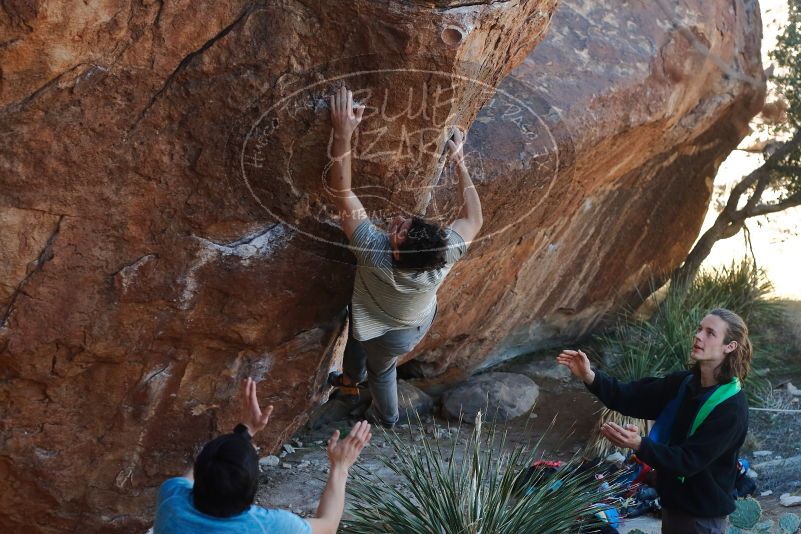 Bouldering in Hueco Tanks on 01/18/2020 with Blue Lizard Climbing and Yoga

Filename: SRM_20200118_1111010.jpg
Aperture: f/4.0
Shutter Speed: 1/250
Body: Canon EOS-1D Mark II
Lens: Canon EF 50mm f/1.8 II