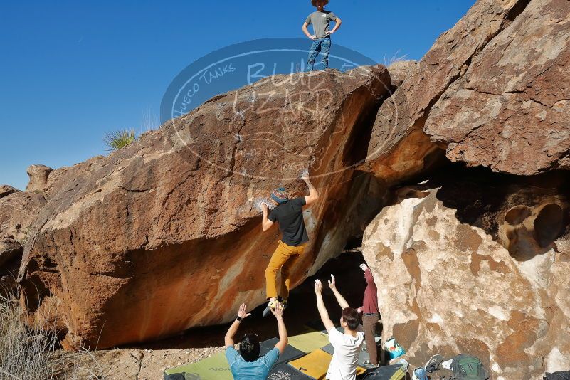 Bouldering in Hueco Tanks on 01/18/2020 with Blue Lizard Climbing and Yoga

Filename: SRM_20200118_1245080.jpg
Aperture: f/8.0
Shutter Speed: 1/250
Body: Canon EOS-1D Mark II
Lens: Canon EF 16-35mm f/2.8 L