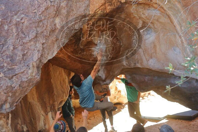 Bouldering in Hueco Tanks on 01/18/2020 with Blue Lizard Climbing and Yoga

Filename: SRM_20200118_1335010.jpg
Aperture: f/3.2
Shutter Speed: 1/400
Body: Canon EOS-1D Mark II
Lens: Canon EF 50mm f/1.8 II