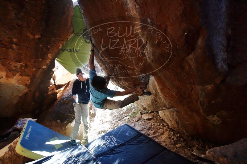 Bouldering in Hueco Tanks on 01/18/2020 with Blue Lizard Climbing and Yoga

Filename: SRM_20200118_1636100.jpg
Aperture: f/4.0
Shutter Speed: 1/250
Body: Canon EOS-1D Mark II
Lens: Canon EF 16-35mm f/2.8 L