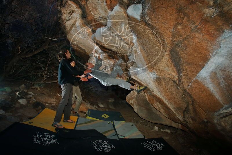 Bouldering in Hueco Tanks on 01/19/2020 with Blue Lizard Climbing and Yoga

Filename: SRM_20200119_1123270.jpg
Aperture: f/7.1
Shutter Speed: 1/250
Body: Canon EOS-1D Mark II
Lens: Canon EF 16-35mm f/2.8 L