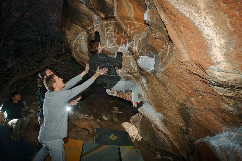 Bouldering in Hueco Tanks on 01/19/2020 with Blue Lizard Climbing and Yoga

Filename: SRM_20200119_1139290.jpg
Aperture: f/8.0
Shutter Speed: 1/250
Body: Canon EOS-1D Mark II
Lens: Canon EF 16-35mm f/2.8 L