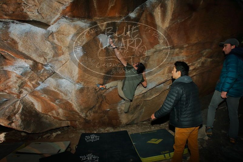 Bouldering in Hueco Tanks on 01/19/2020 with Blue Lizard Climbing and Yoga

Filename: SRM_20200119_1146370.jpg
Aperture: f/8.0
Shutter Speed: 1/250
Body: Canon EOS-1D Mark II
Lens: Canon EF 16-35mm f/2.8 L