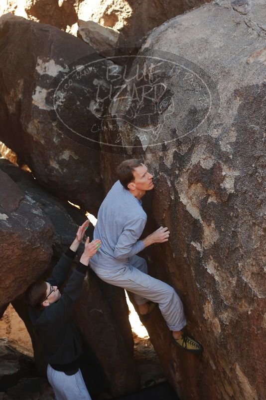 Bouldering in Hueco Tanks on 01/19/2020 with Blue Lizard Climbing and Yoga

Filename: SRM_20200119_1229330.jpg
Aperture: f/4.0
Shutter Speed: 1/250
Body: Canon EOS-1D Mark II
Lens: Canon EF 50mm f/1.8 II