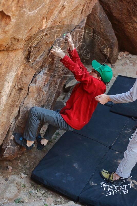 Bouldering in Hueco Tanks on 01/19/2020 with Blue Lizard Climbing and Yoga

Filename: SRM_20200119_1245380.jpg
Aperture: f/2.8
Shutter Speed: 1/250
Body: Canon EOS-1D Mark II
Lens: Canon EF 50mm f/1.8 II